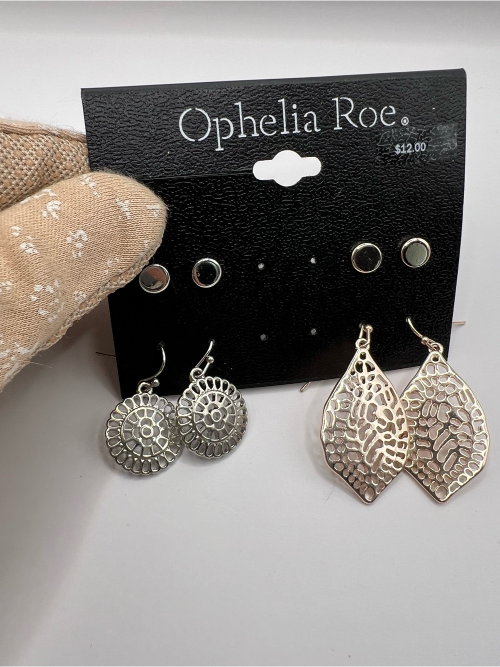 NWT Ophelia Roe Silver Tone Dangle & Stud Earring Multi-Pack